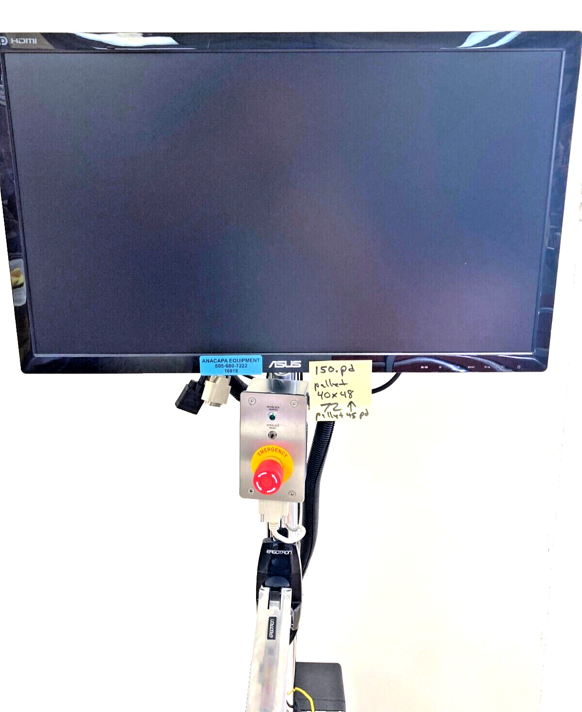 Ergotron Rolling Mobile Computer Cart Sit Stand Combo Extender Clean Room (10818