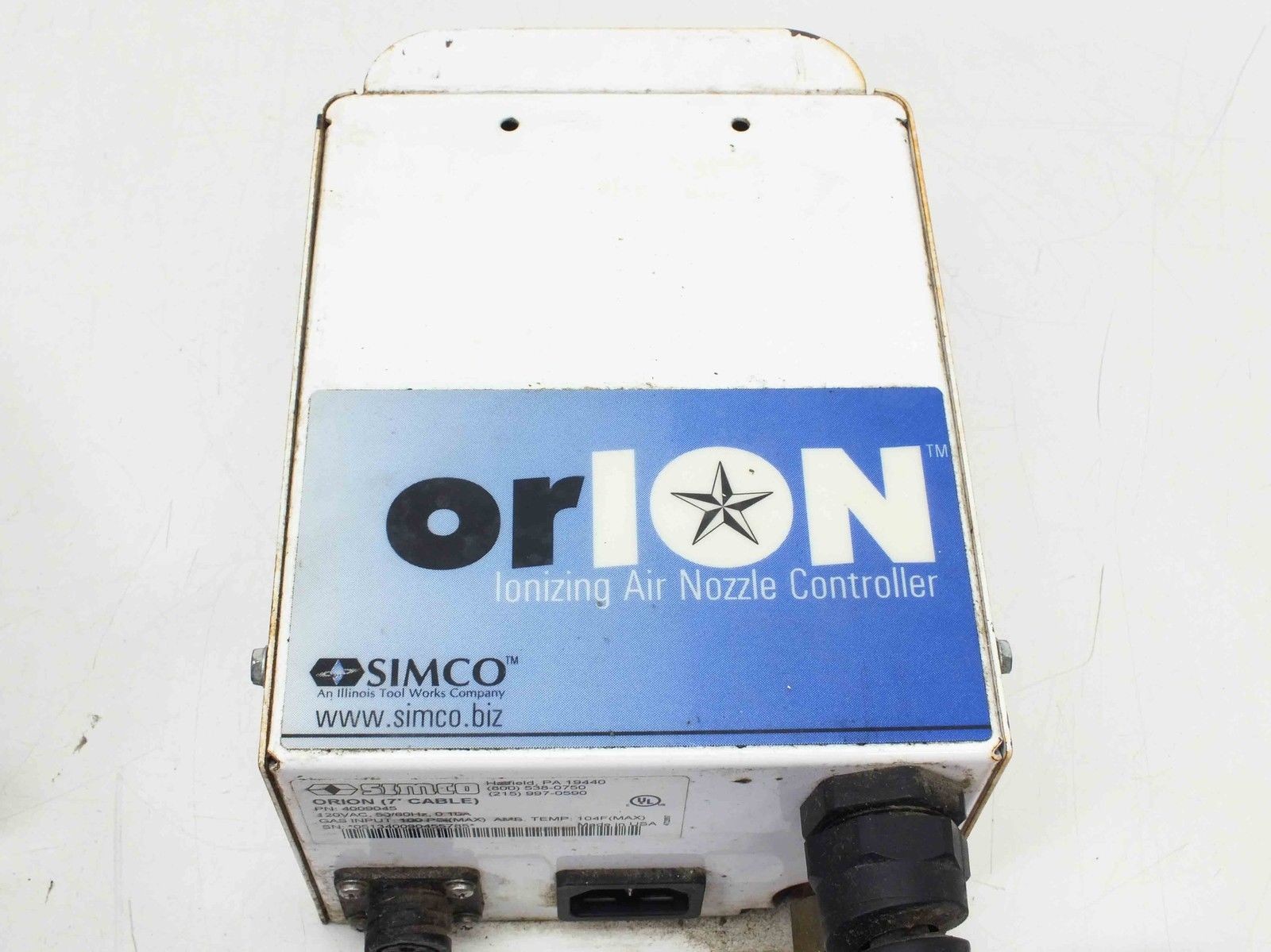 Simco Orion Ionizing Anti-Static Air Nozzle Controller 7ft Cable 4009045