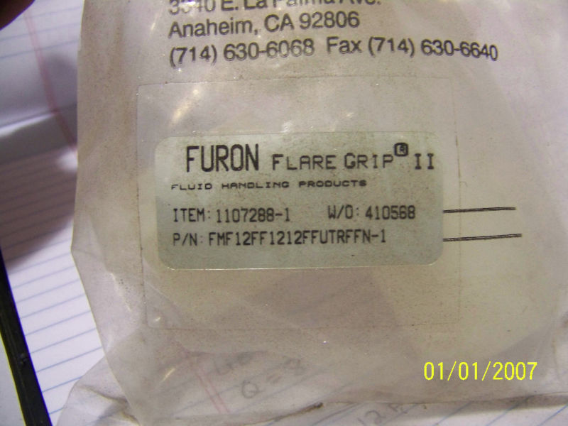 FURON FLARE GRIP 2 UNION TEE PN: FMF12FF1212FFUTRFFN-1