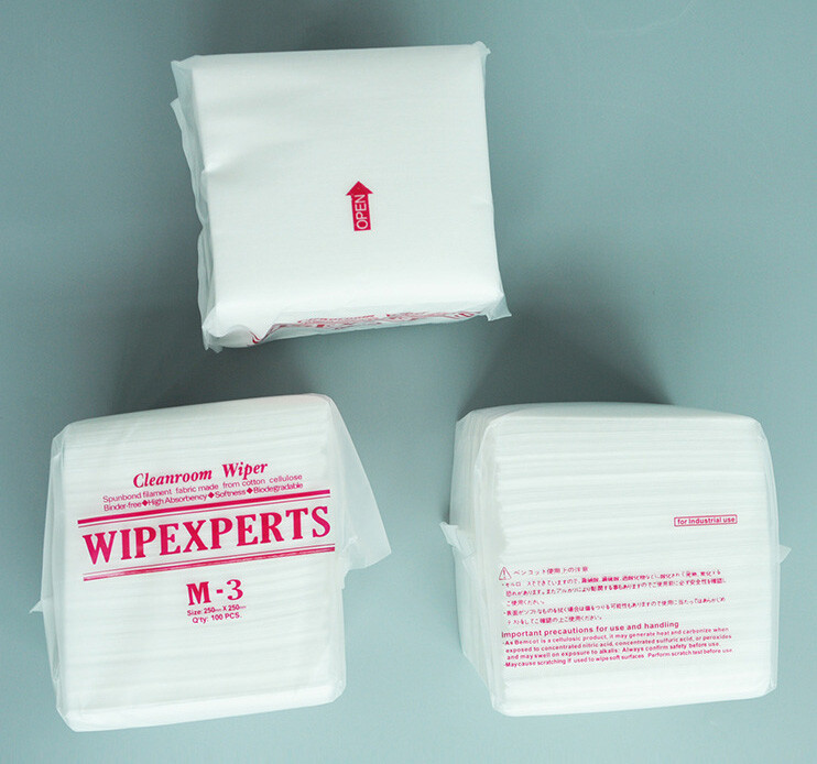 100 Pcs 250x250mm Dust-Free Cleaning Wipes Microfiber Lint-Free Cleanroom Wipers