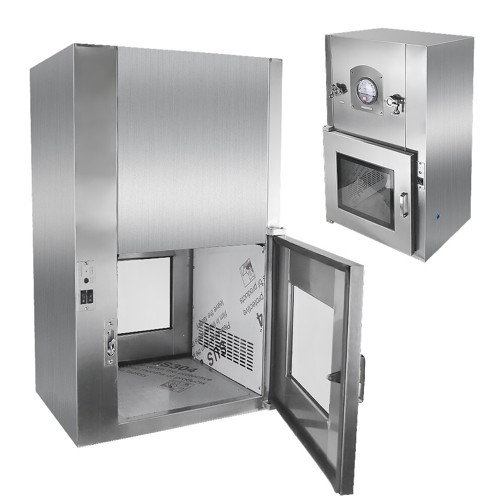 304 Stainless Transfer Window Cleanroom Transfer Cabinet Interlocking Transfer