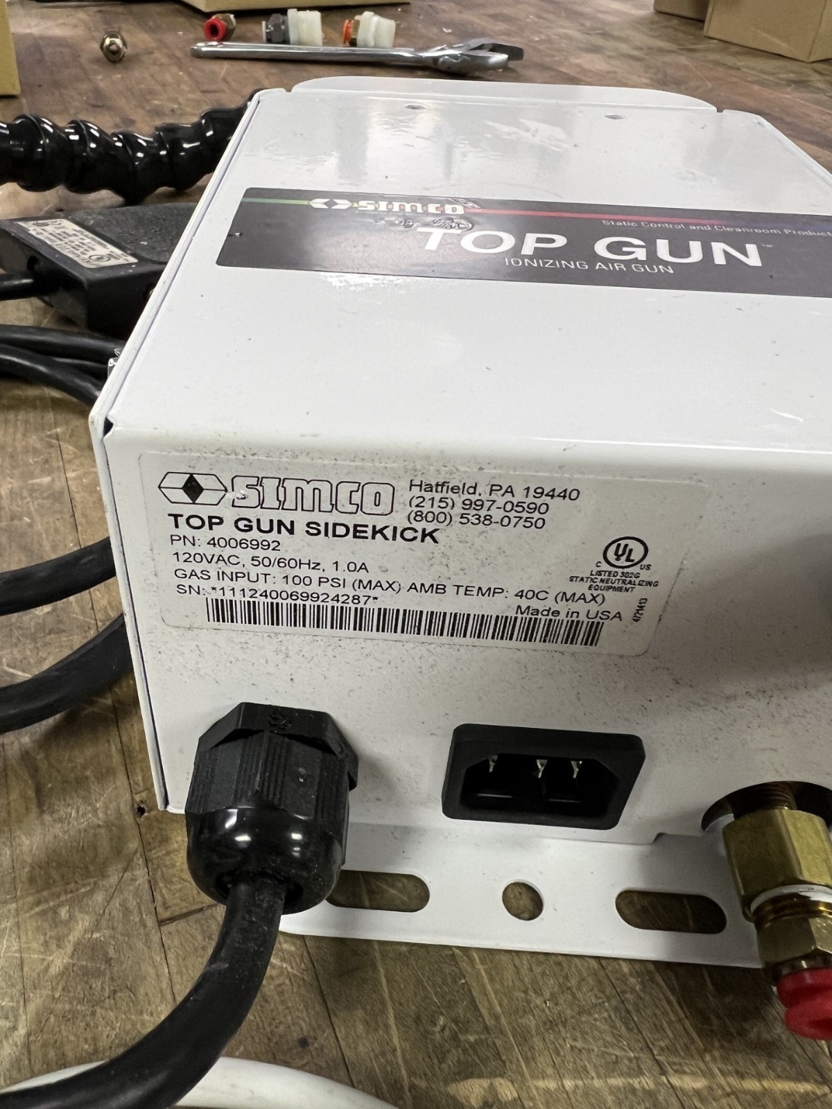 Simco-Ion Top Gun 3 Low Balance Ionizing Air Gun with Sidekick, 120V 4006992-01