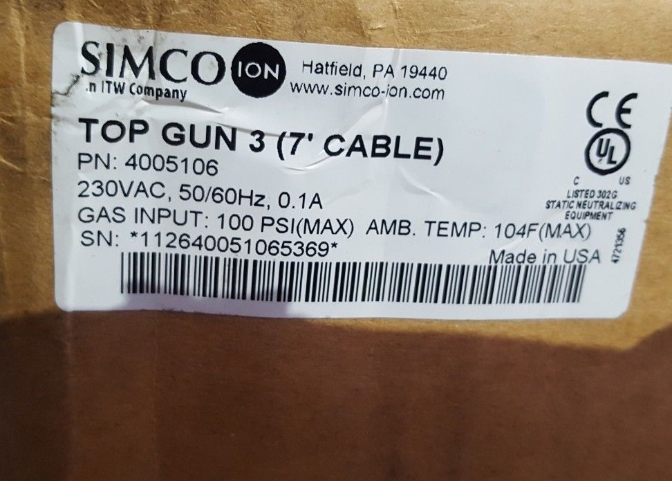 SIMCO TOP GUN 3 (7″ CABLE) 4005106 230VAC (BR2.4)