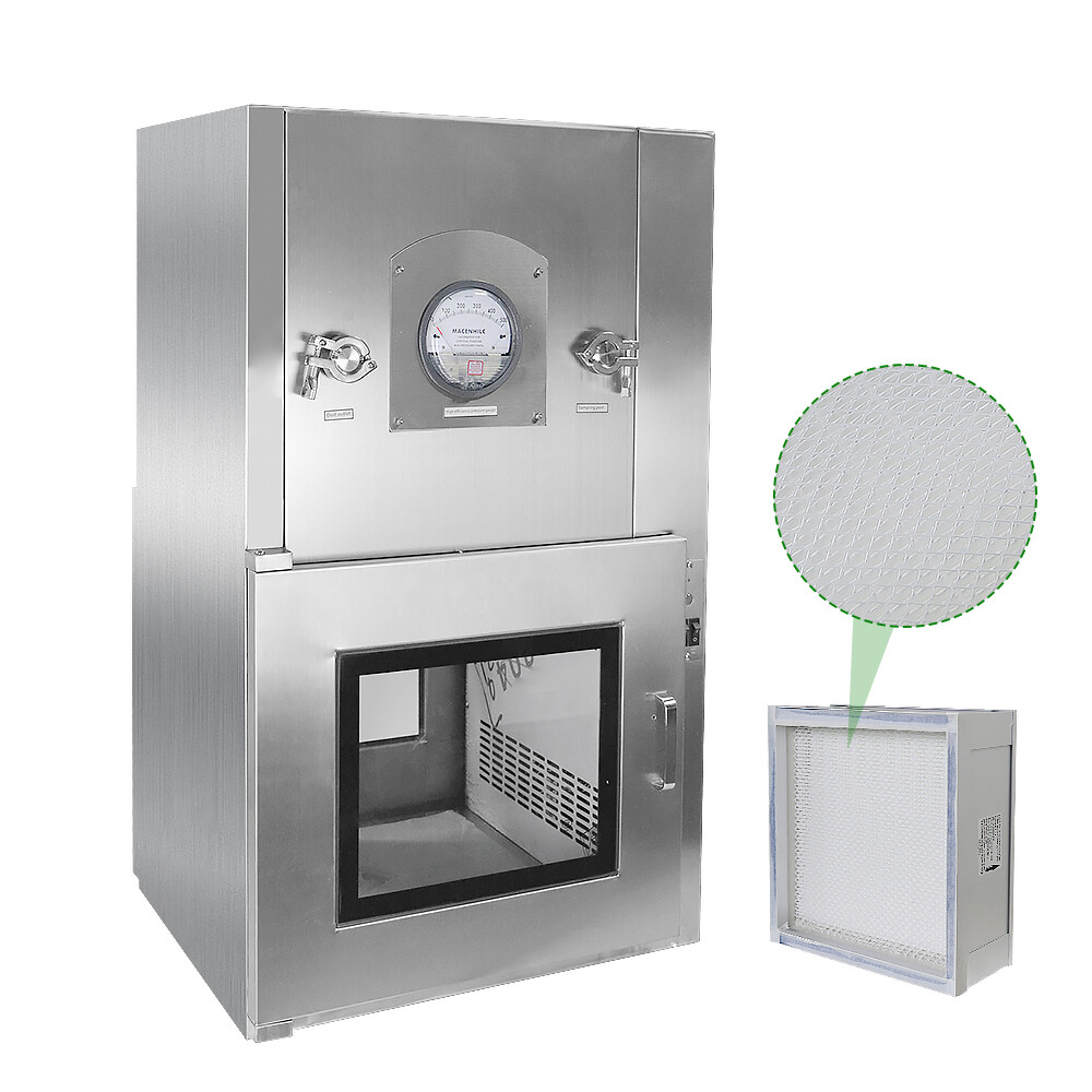 304 Stainless Steel Cleanroom Air Shower Dynamic Pass Box Lab Pass Through