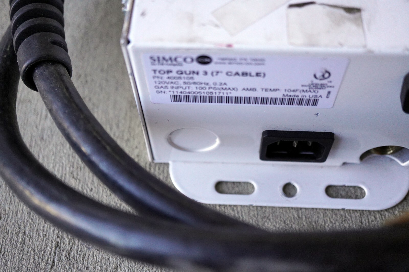 Simco 4005105 Top Gun 3 Ionizer 7’ Cable