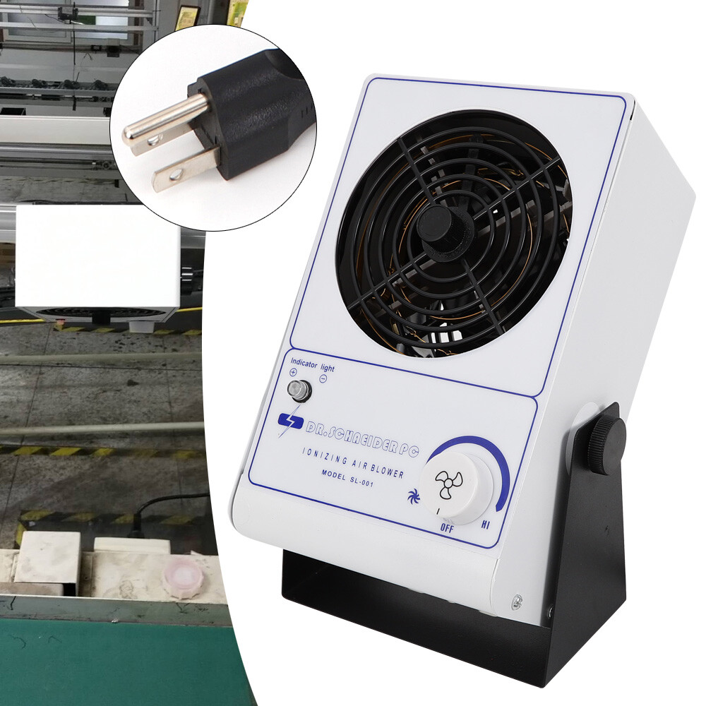 PC Ionizing Air Blower Fan Ion Anti-Static Elimination Eliminator Adjustable