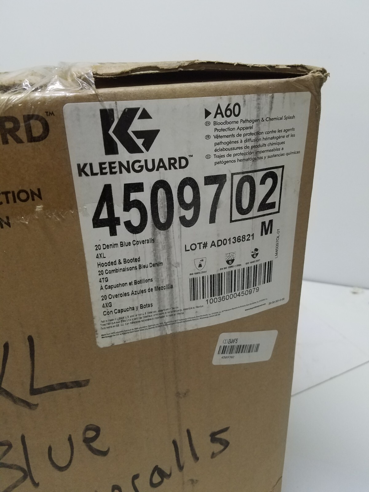 20x KleenGuard A60 Bloodborne Pathogen & Chemical Protection Coveralls 4XL