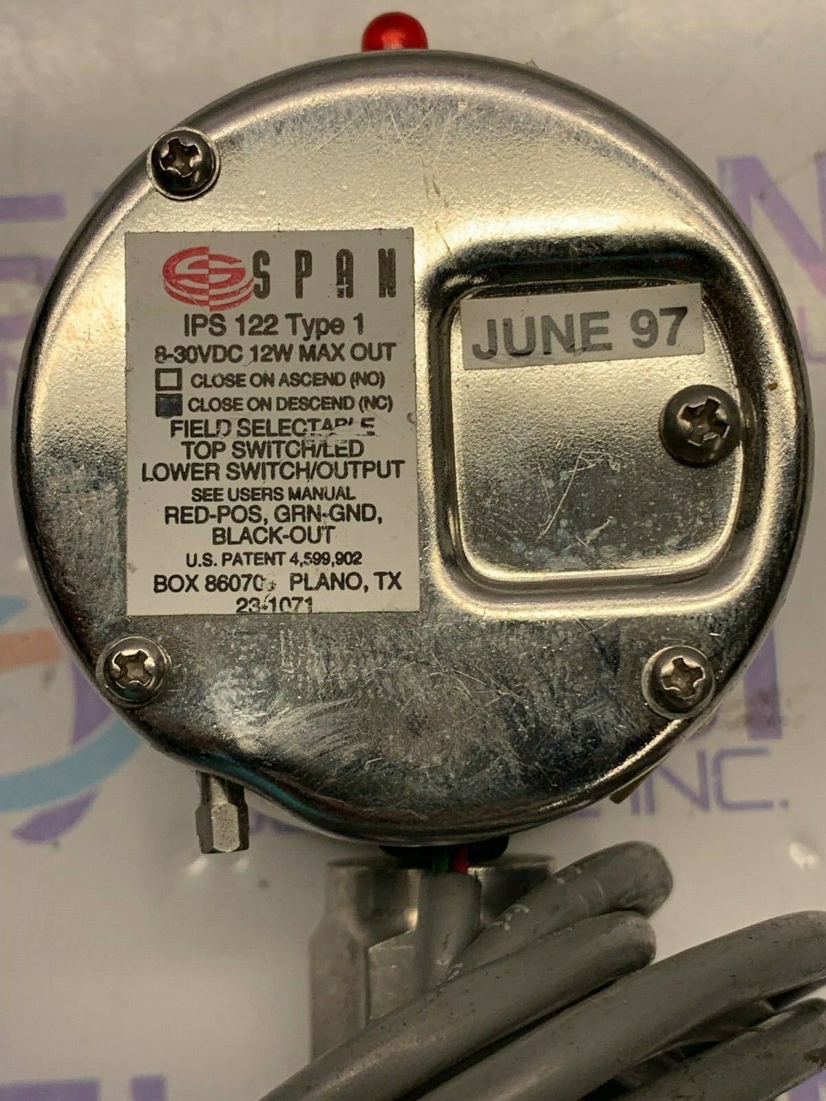 SPAN IPS 122 TYPE 6 High Purity Pressure Gauge 3000 PSI 200 Bar