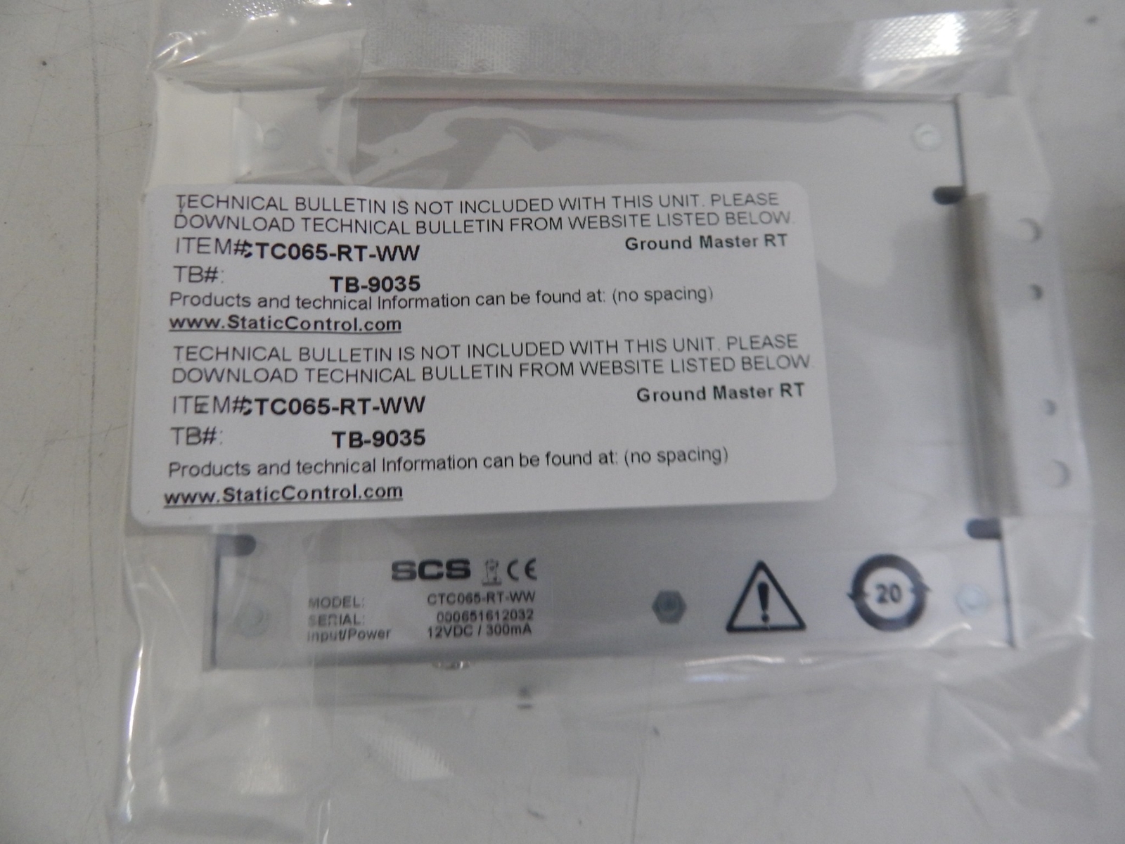 SCS GROUND MASTER EQUIPMENT GROUND MONITOR MODEL CTC065-RT-WW – NEW (PSM110)