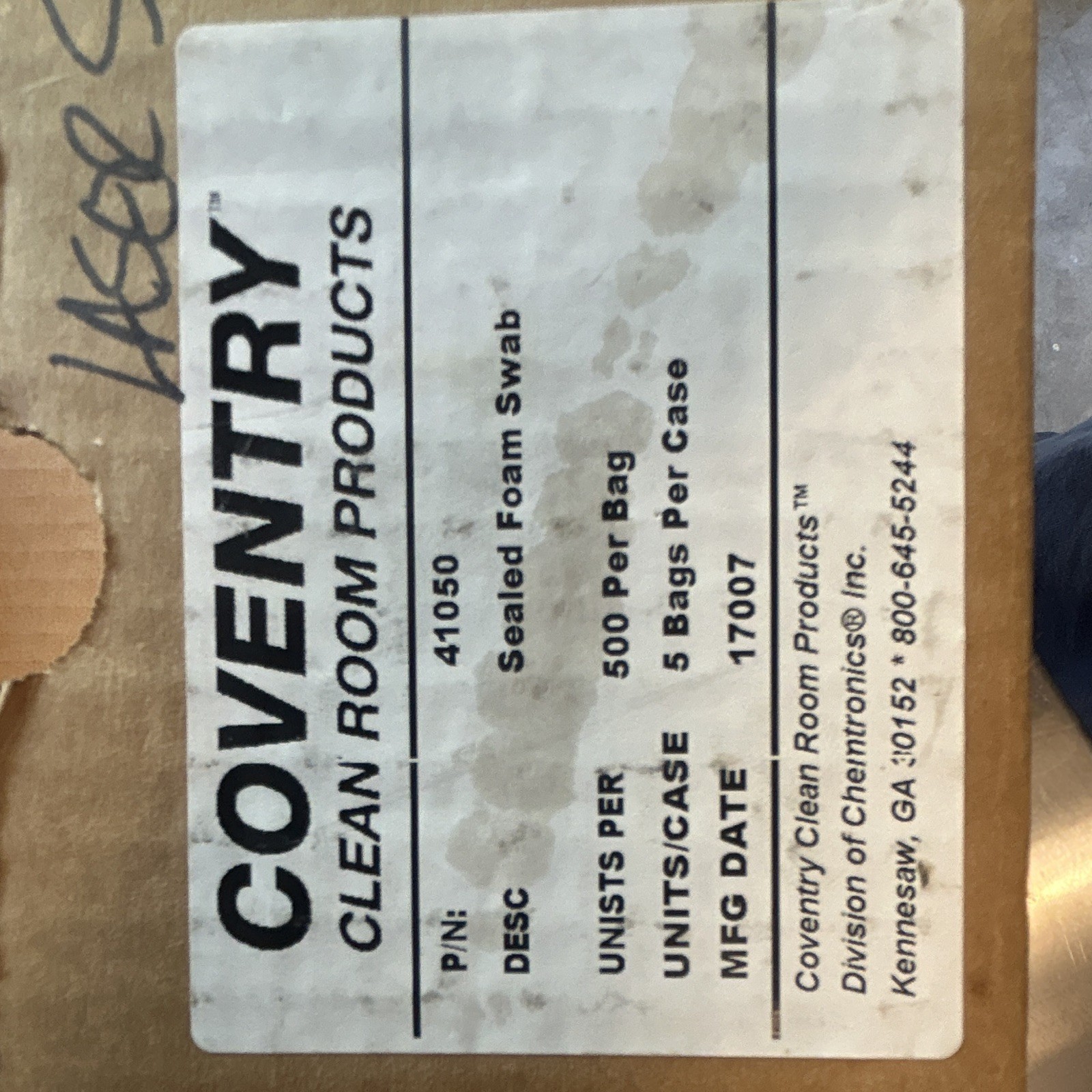 Coventry Cleanroom Swabs Sealed Foam Swab 41050 – 500 Per Bag (4 bags)