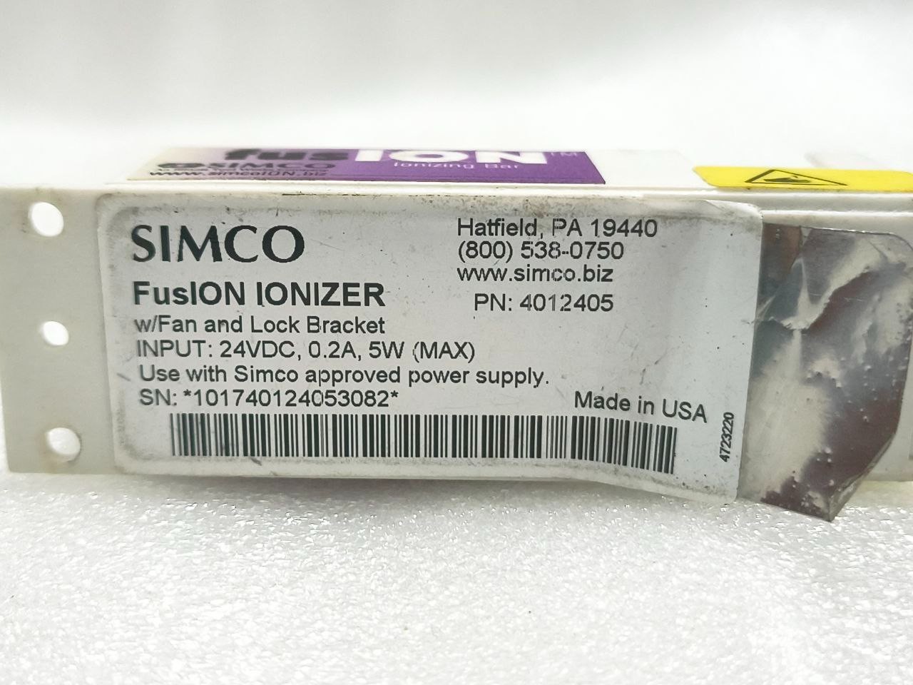 SIMCO FUSION IONIZER 4012405 MADE IN USA (USED) FREE SHIPPING