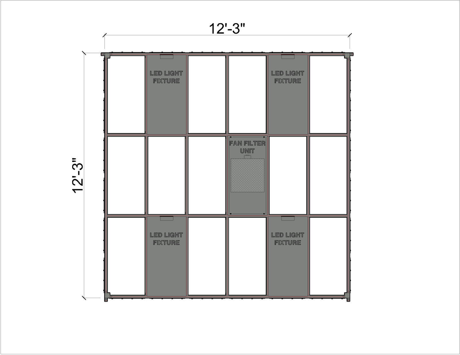 12′ x 12′ SOFT Wall Clean Room ISO8 class 100,000 HEPA Filter Cleanroom; DIY-Kit