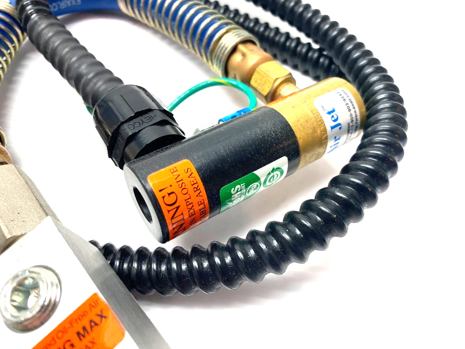 Exair 7194 Ion Air Jet w/ Stay Set Flexible Hose & Mag Base CORD CUT