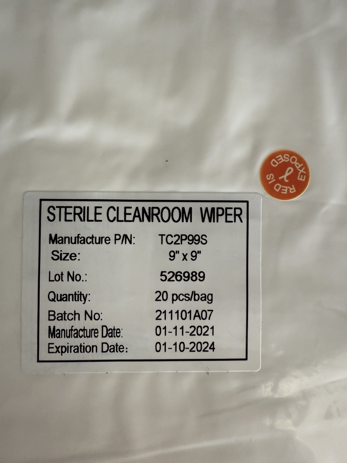 Teknipure Sterile 9″ x 9″ Microfiber Lint-Free Cleanroom Wipes 20 Pack Of 20 Qty