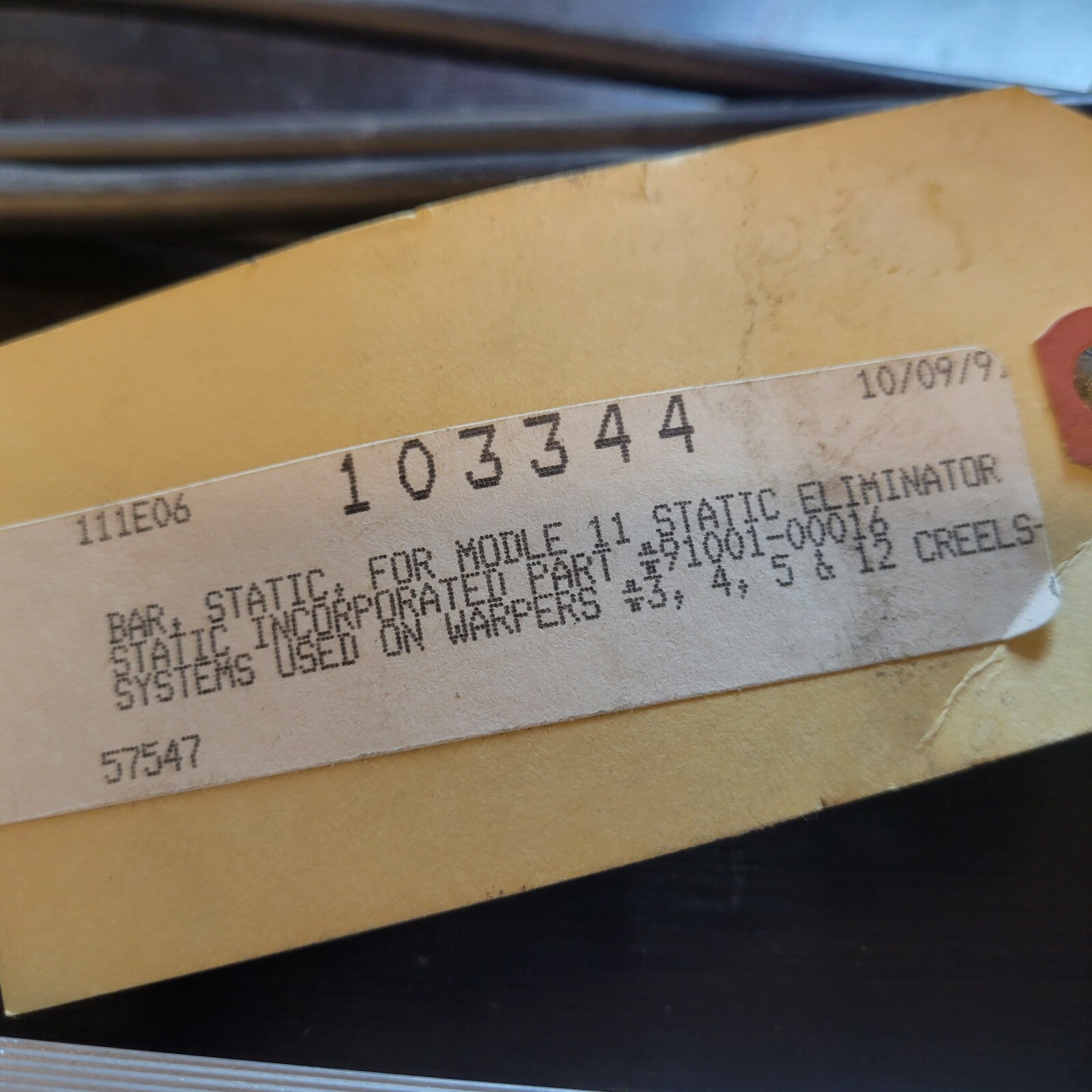 TESTONE NEUTRALIZING BAR 16 INCH #11 STATIC 91001 91001-00016 WARPER NEW $129