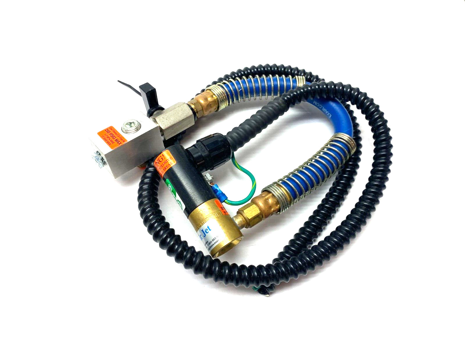 Exair 7194 Ion Air Jet w/ Stay Set Flexible Hose & Mag Base CORD CUT