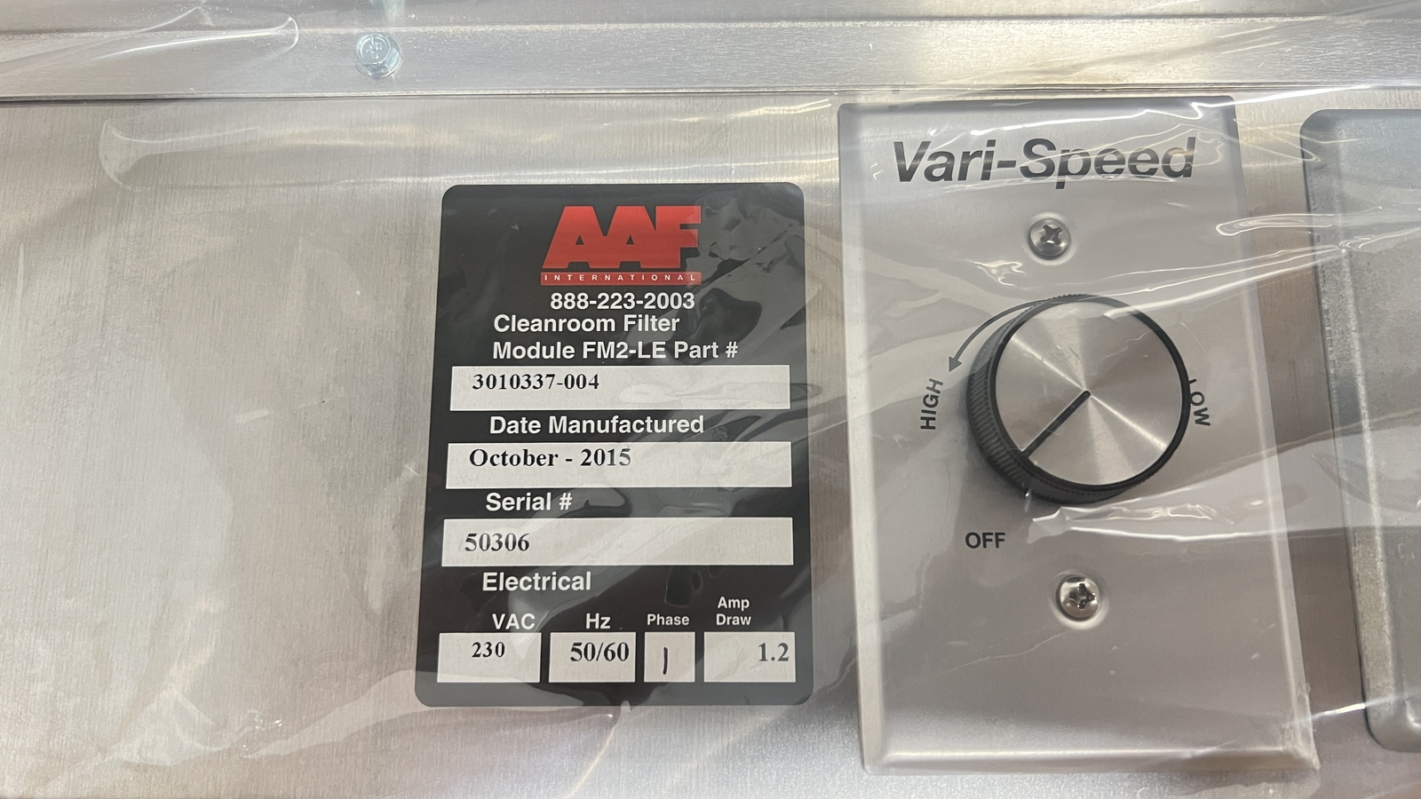 AAF International FM2-LE 3100337-004 Filter Fan Unit with HEPA –New in Box