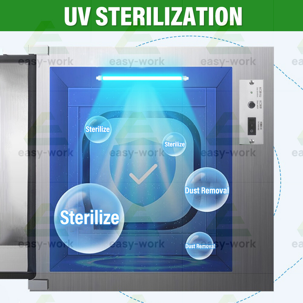 Stainless Cleanroom Tech Pass Through Cleanroom Equipment Electronic Interlock