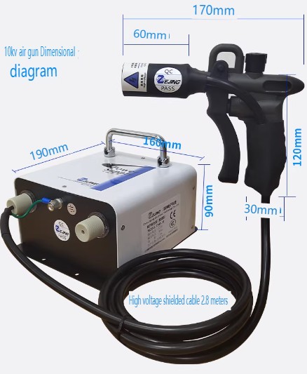 302D 10KV Industrial Ion Blower Ionizing Air Gun Electrostatic Eliminator Tool