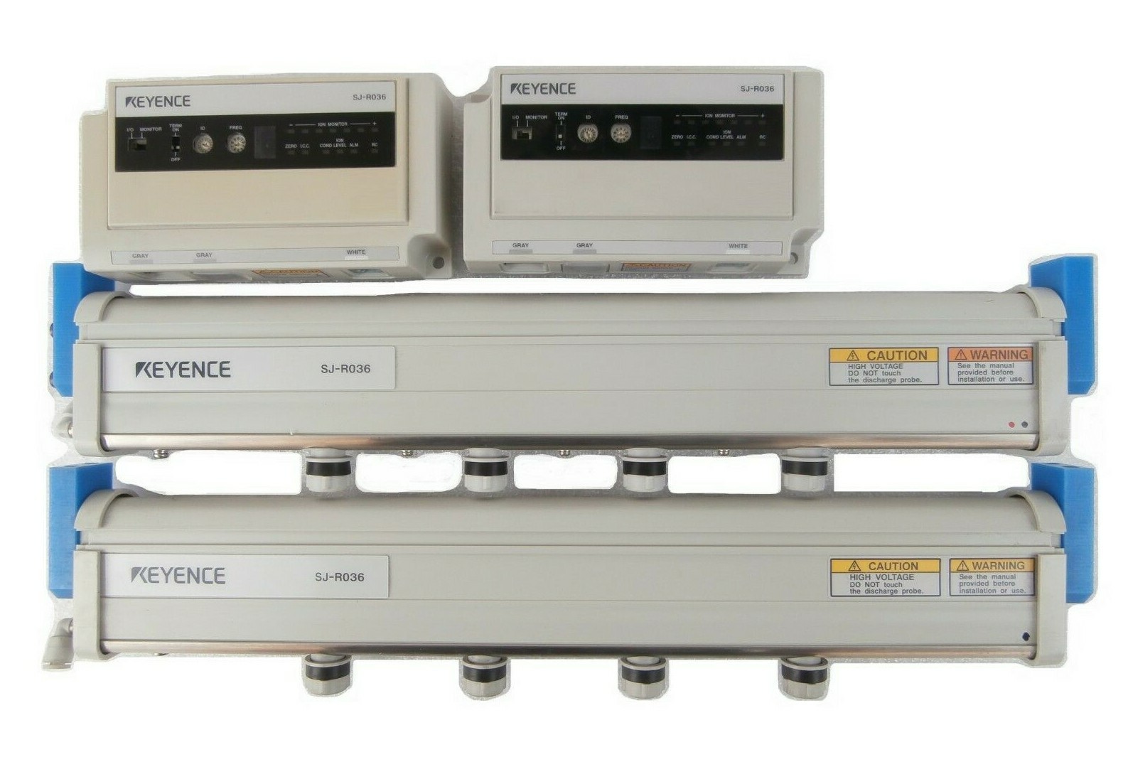 Keyence SJ-R036 Static Eliminator System Set with Controller Lot of 2 Working