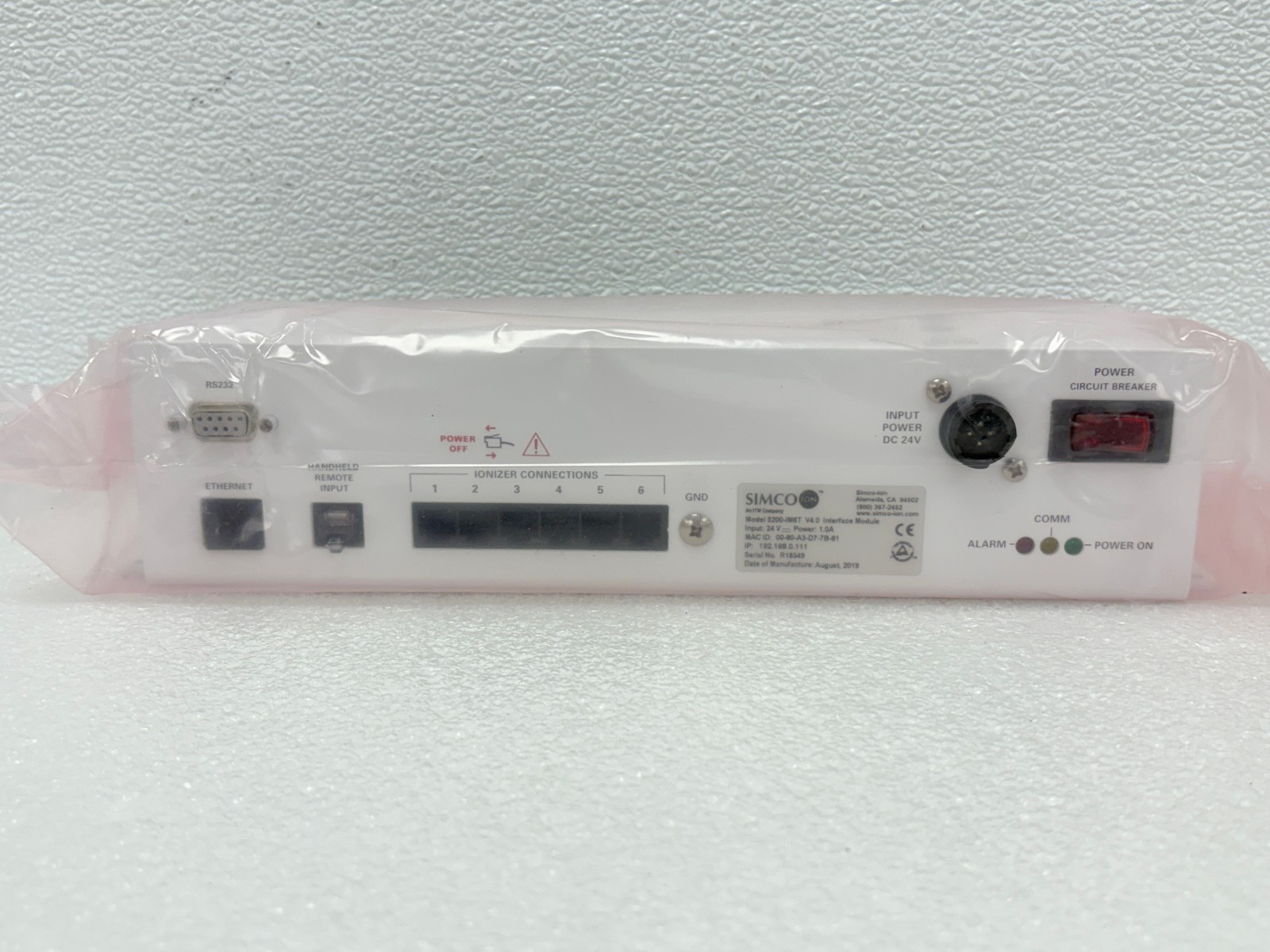 UNUSED | SIMCO ION 5200-IM6T Ion systems Ionizing Aerobar Interface Module Only