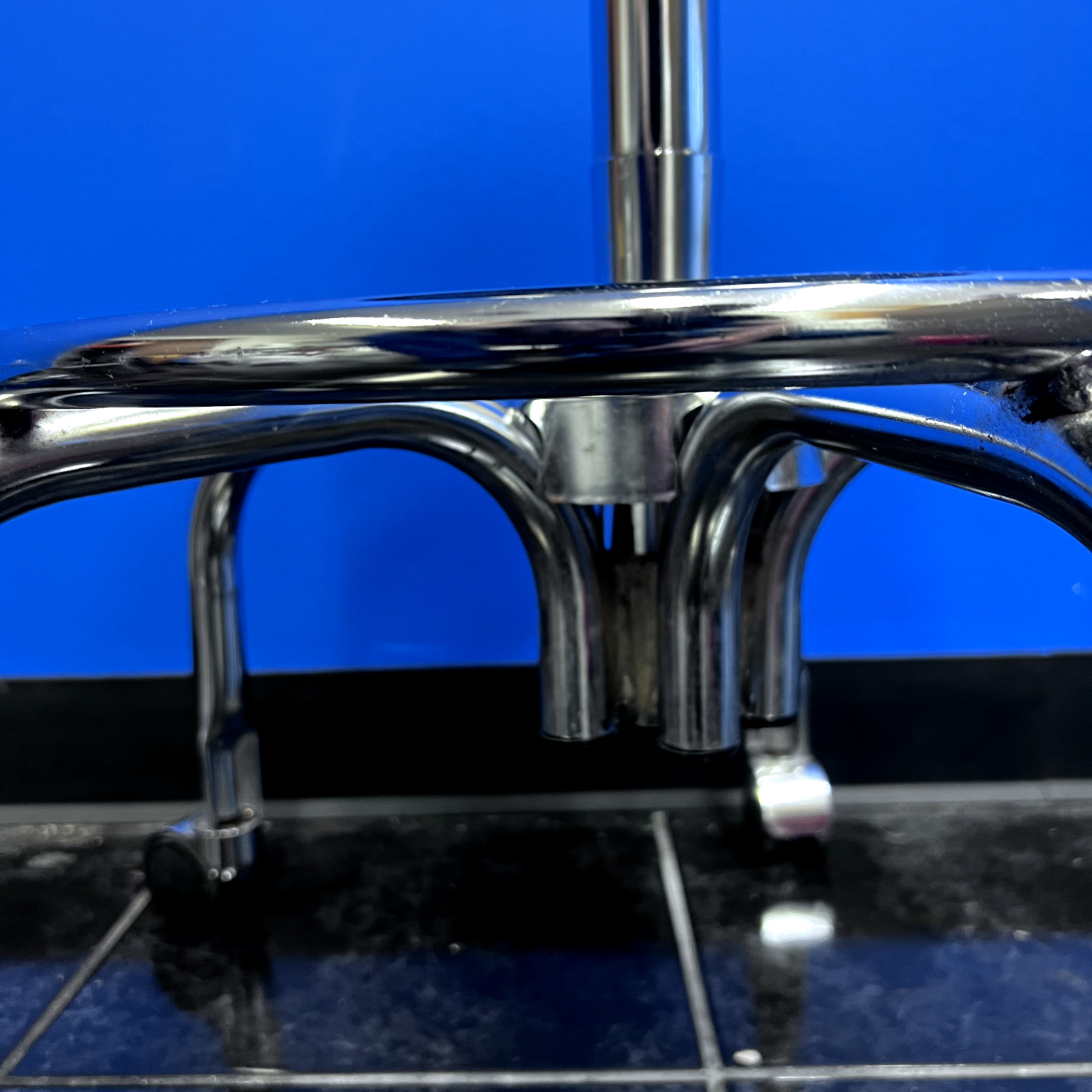 Cleanroom Lab Stainless Steel Heavy Duty Swivel Adjustable Stool Chair on Wheel