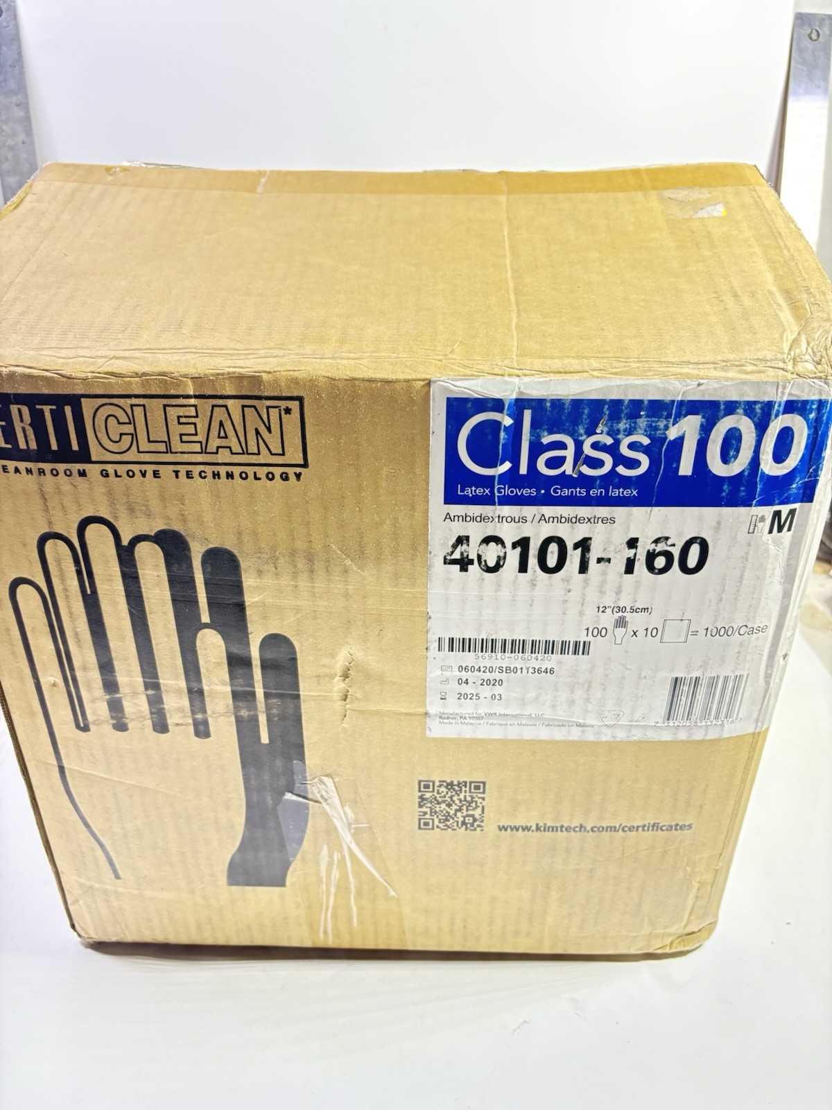 1,000-CertiClean Medium 12” Length Class 100 Clean Room Latex Gloves EXPIRED 25