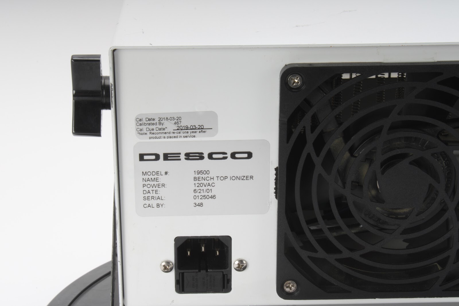 Desco 19500 Bench Top Ionizer 120 VAC