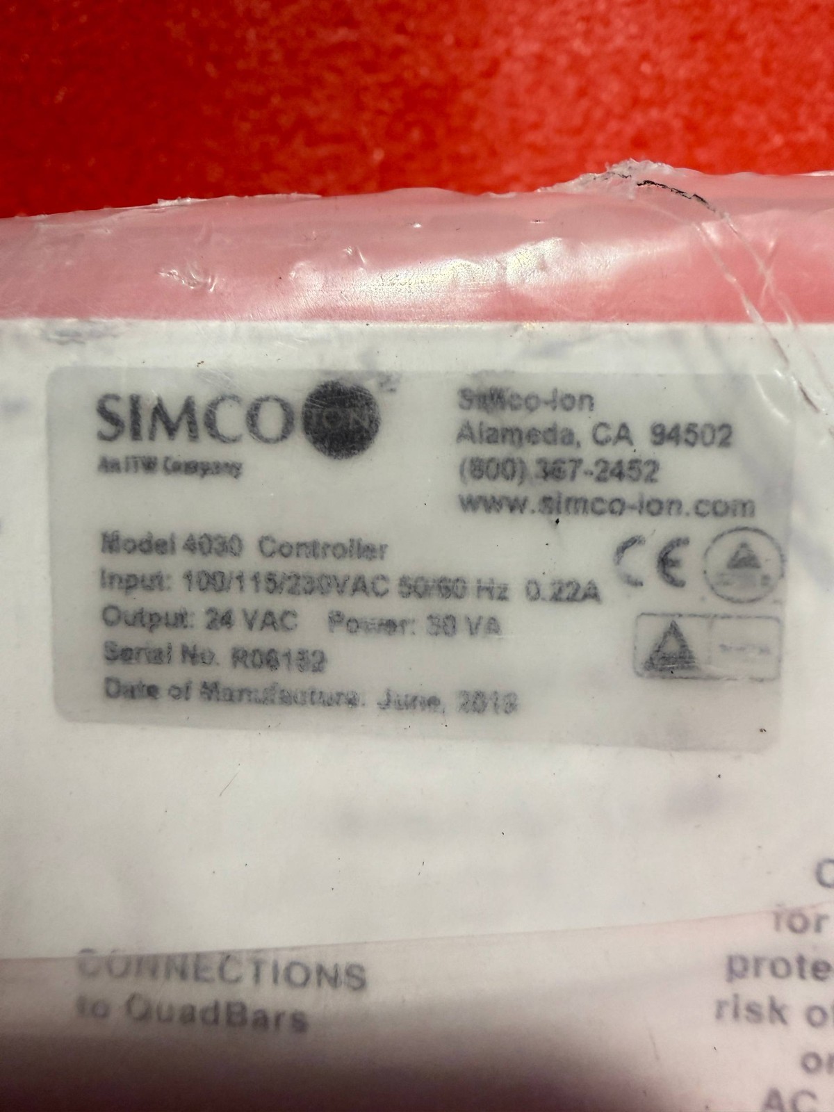 Simco ION QuadBar Ionizer Controller Model 4030