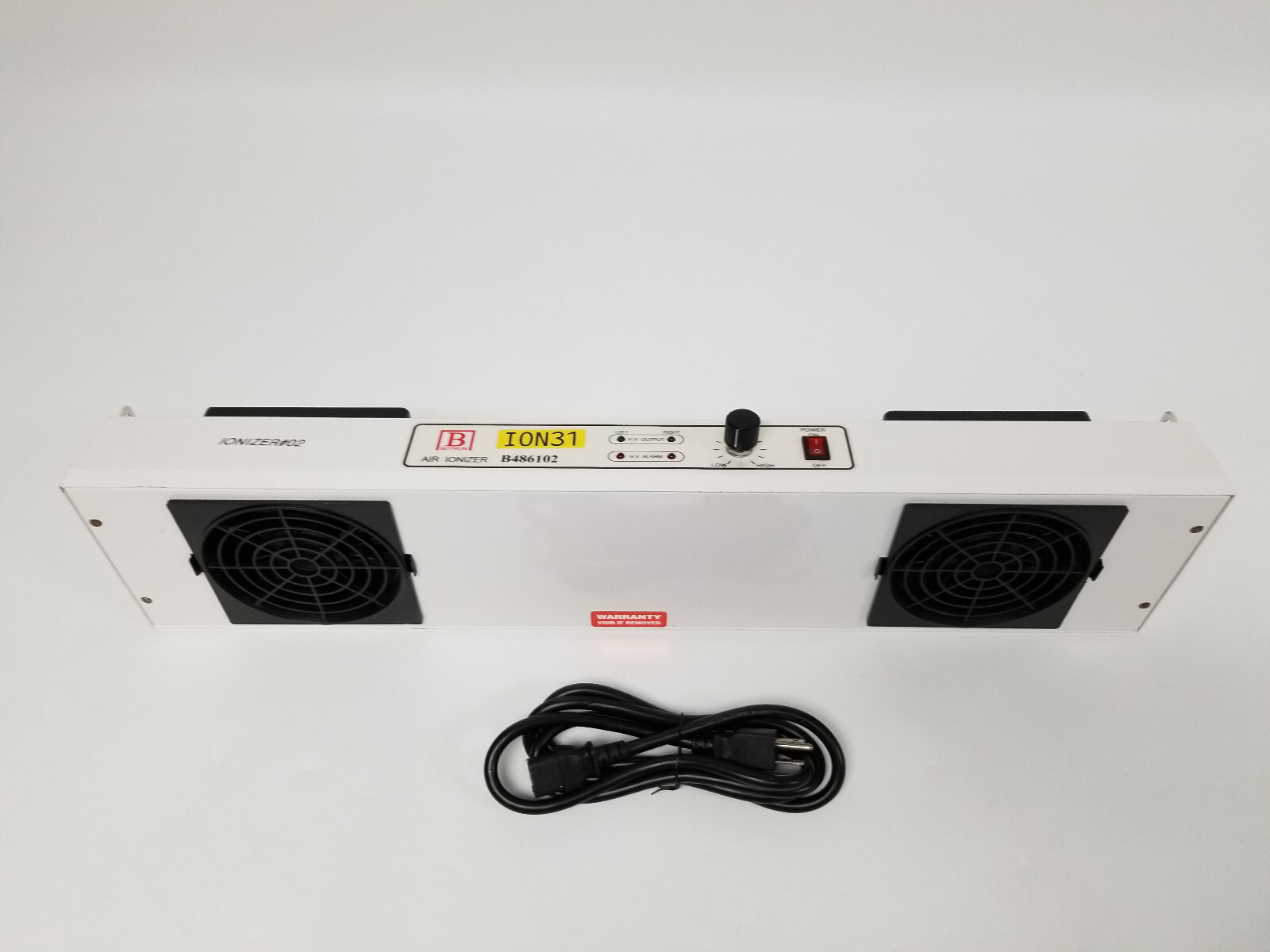 Botron B486102 Overhead 2-Fan Ionizer, High Frequency