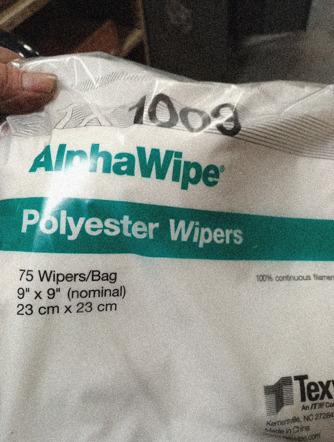 NEW Texwipe TX1009b AlphaWipe Filament Polyester Wipers 9″X9″. 756