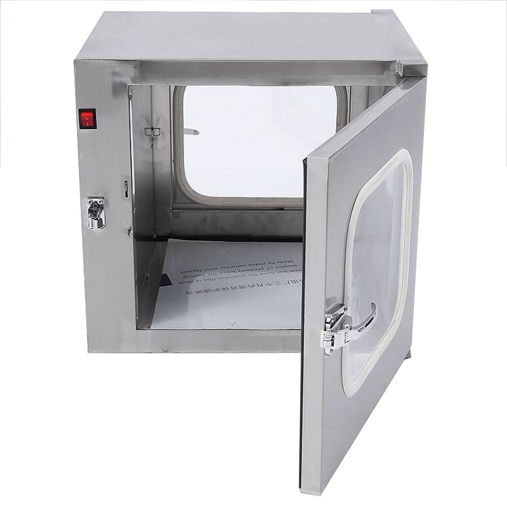 Stainless Steel Cleanroom Tech Pass Through Double Door Transfer Window 110V