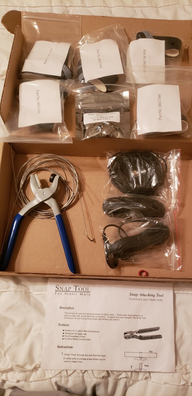 Anti-Static HG1360 Heel Grounder, Stretch Hook & Loop, Snap Tool+ Priority Ship!