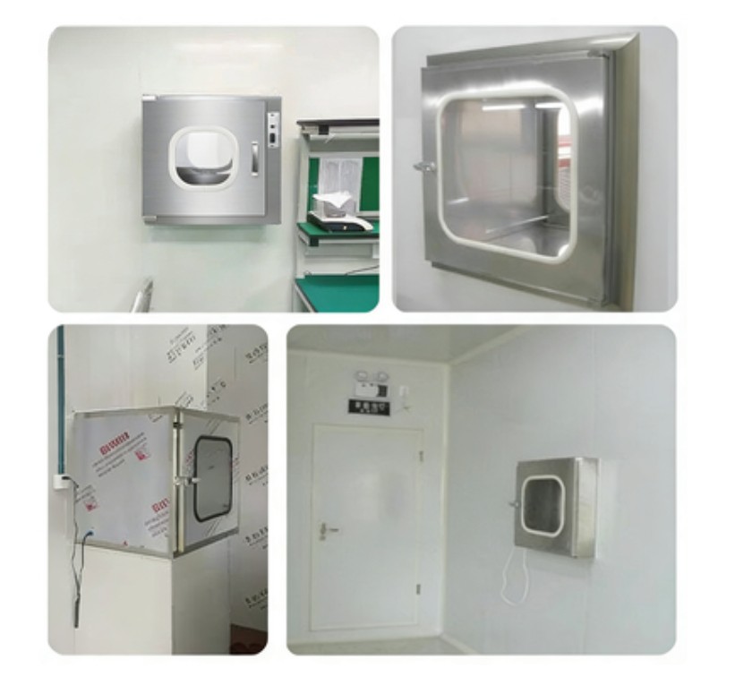 Stainless Cleanroom Tech Pass Through Cleanroom Equipment Electronic Interlock