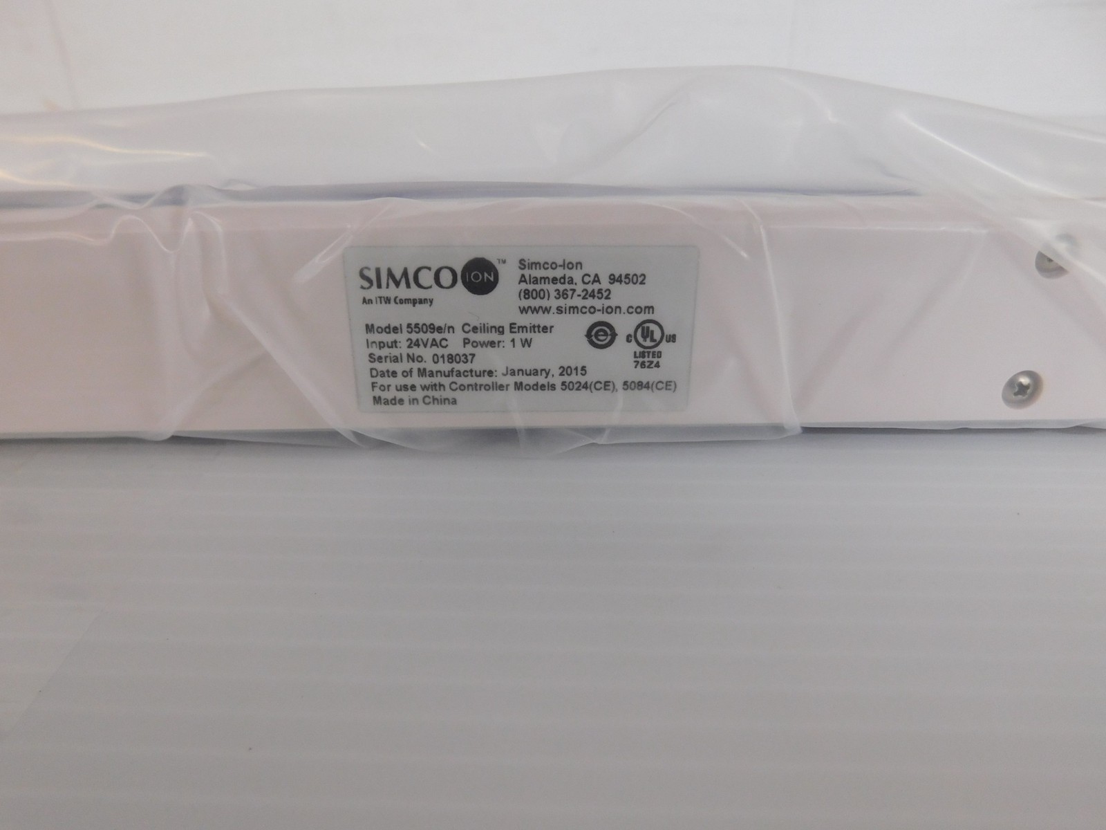 SIMCO-ION 5509e CEILING Static Eliminator – NEW / SEALED (AQX74)