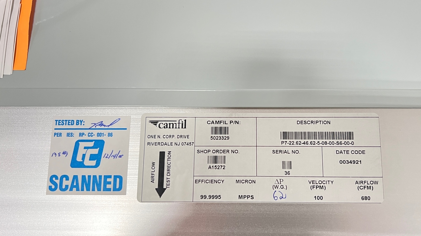 Gordon Phantom 771129-595 High Efficiency Cleanroom Filter Fan Unit – New