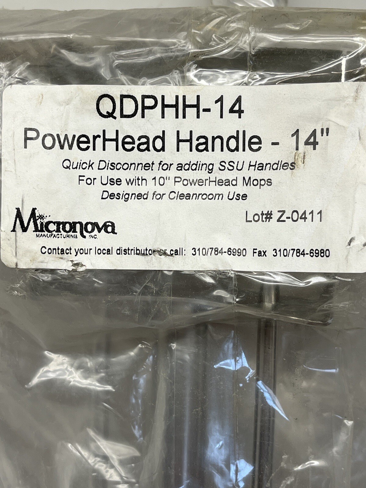 Micronova QDPHH-14 Powerhead Handle Quick Disconnect for SSU Handles, NEW
