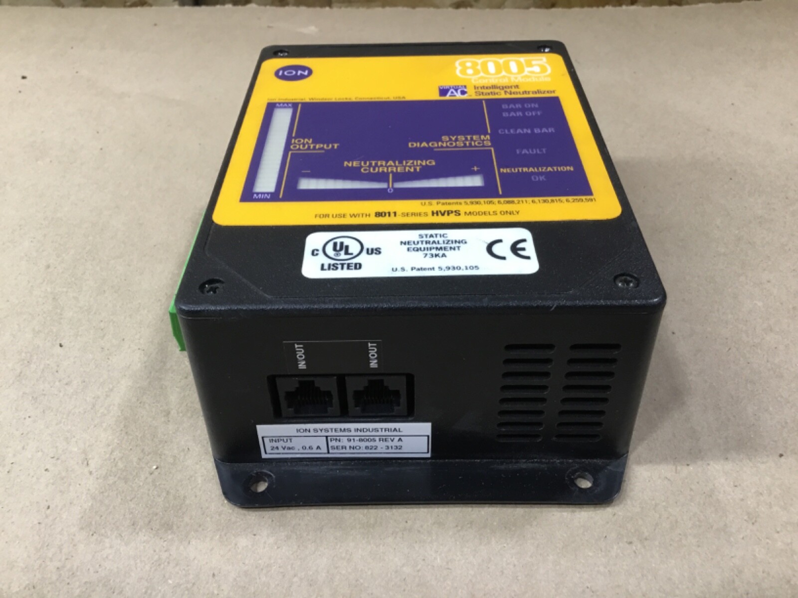 ION 8005 Control Module Virtual AC Intelligent Static Neutralizer 91-8005 #26I8