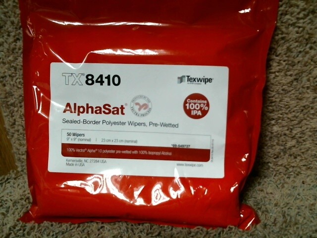 TX8410 TEXWIPE AlphaSat 9″x9″ Polyester Cleanroom Wiper Pre-Wetted 100% IPA 50PK