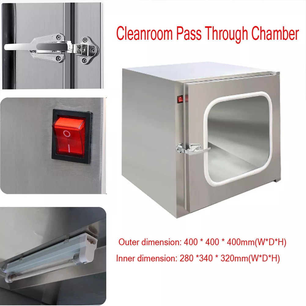 Portable Double Door Pass Through Box Lab Sterilization Cleanroom Tech Pass