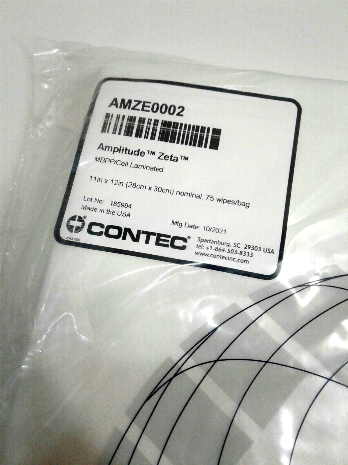 Contec AMZE0002 Amplitude Zeta MBPP / Cell Laminated 11″ x 12″ Wipes Bag Of 75