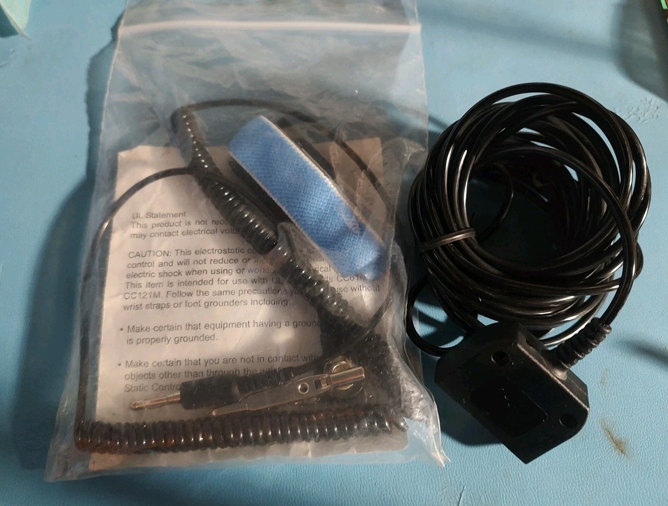 Static Control Devices ESD Wrist Band w/ Cord 1meg Resistor Grounding Cord 15′