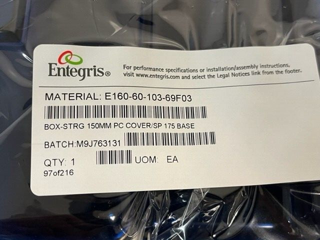 ENTEGRIS 150 mm (6 inch) Wafer Storage Box, E-160-60-103-69F03, NEW.