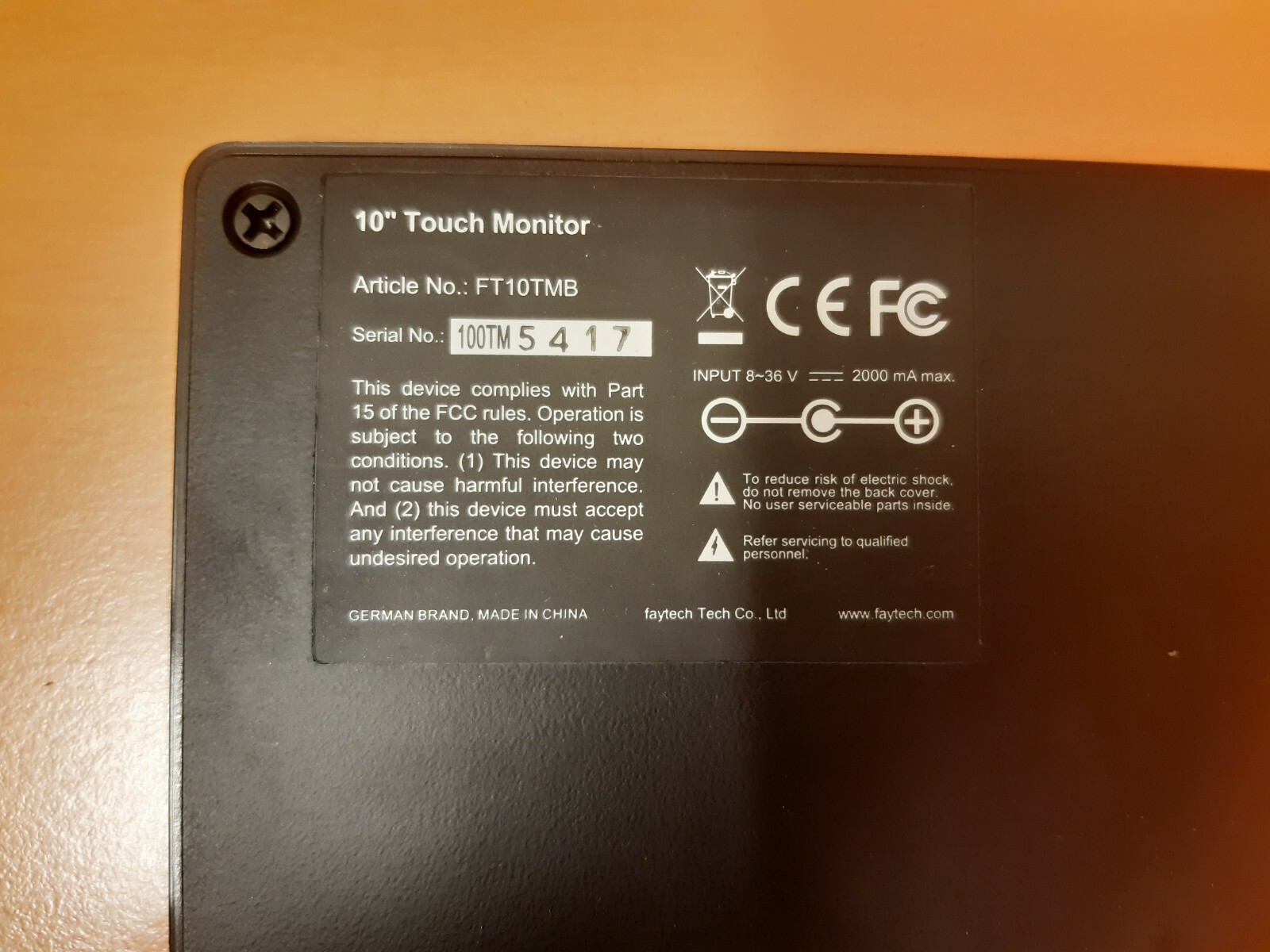 FAYTECH FT10TMB Touch Screen Monitor