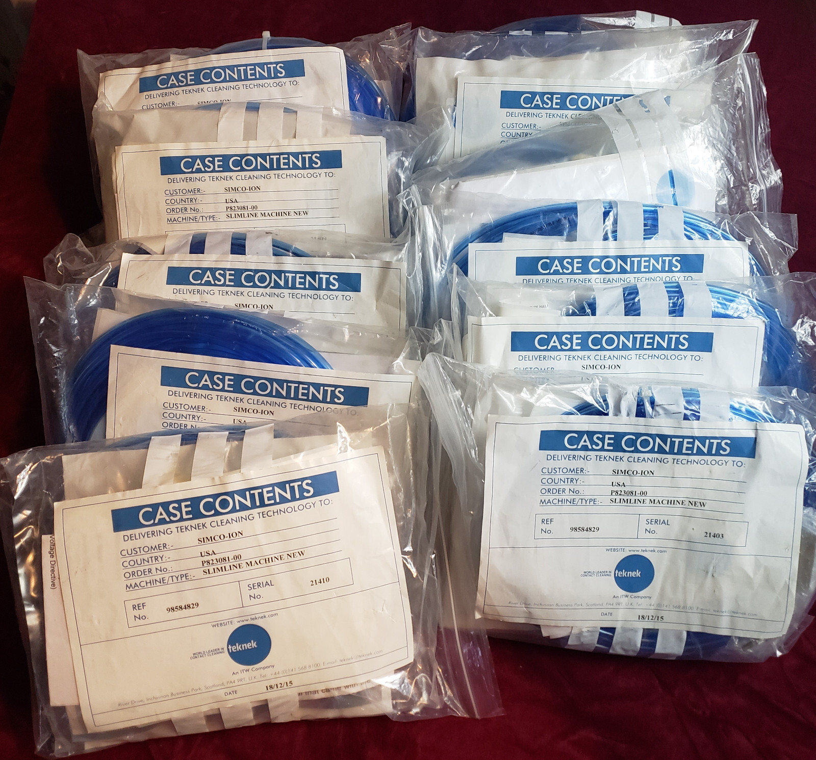 Teknek / Simco-Ion Cleaning Kits, Tekwipes, Roller Doctor, Tubing, etc, Slimline