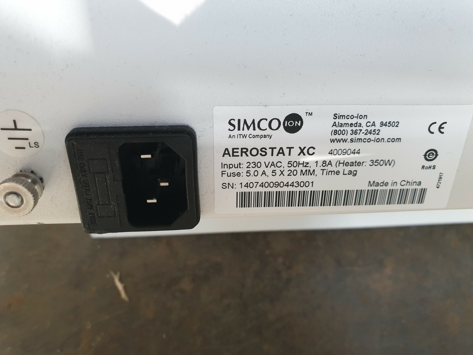 SIMCO 4009044 AEROSTAT XC EXTENDED COVERAGE BENCHTOP IONIZER (RBD2.3)