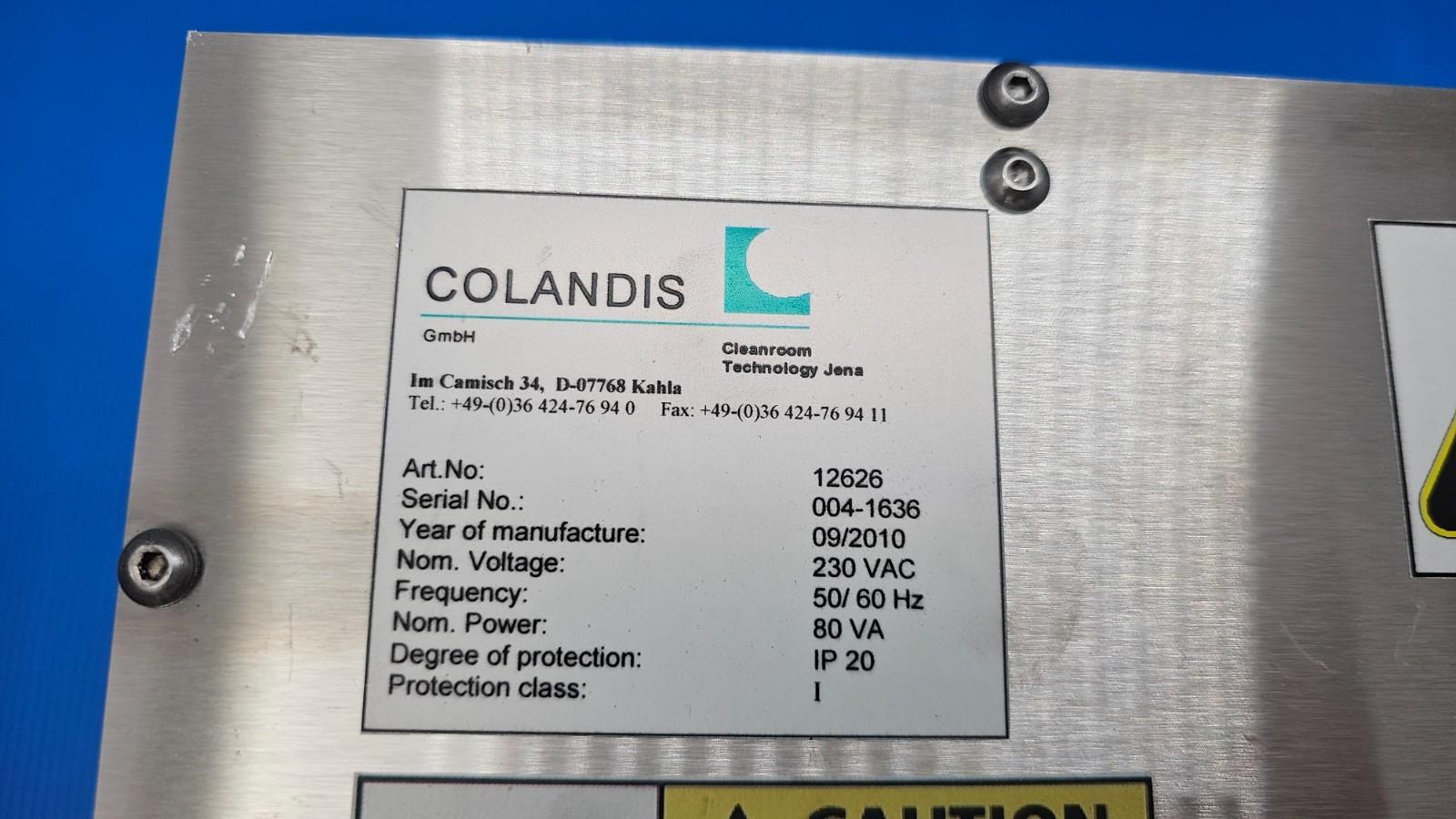 KLA-Tencor 11301406028000 WEI/WBI Colandis 12626 FFU Fan Filter Unit