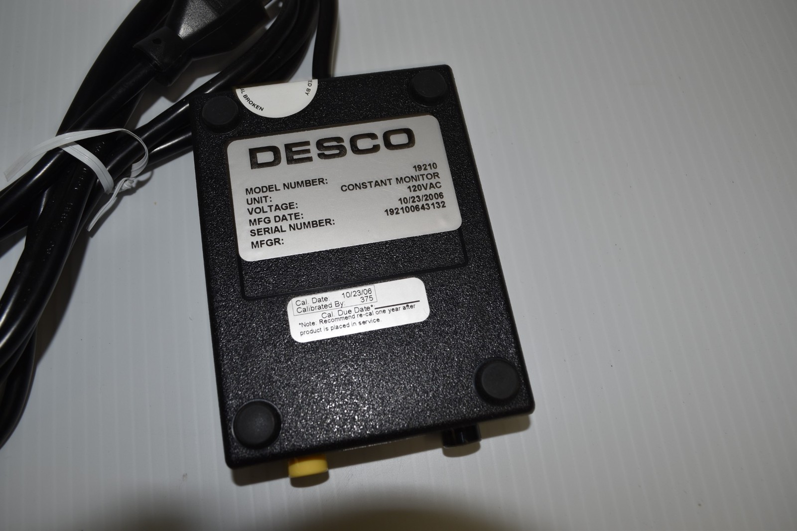 DESCO FULL TIME CONTINUOUS MONITOR WAVE DISTORTION TECHNOLOGY MODEL 19210(LAT50)