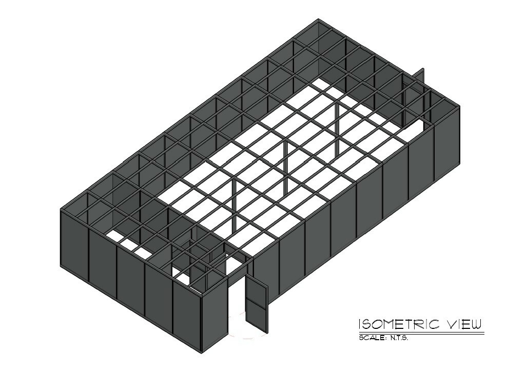 20′ x 40′ Modular Clean Room; Class 100,000, ISO8; HEPA Cleanroom Kit; Hard Wall