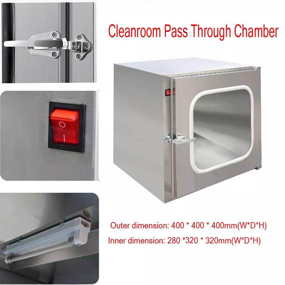 Stainless Steel Cleanroom Tech Pass Through Double Door Transfer Window 110V